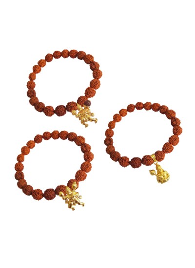 Hanuman Charm Rudraksha Bracelet Combo